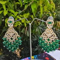 EE005-A01VYT400 Amrapali Jhumkas - Dark Green
