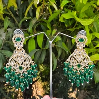 EE005-A01VYT400 Amrapali Jhumkas - Dark Green