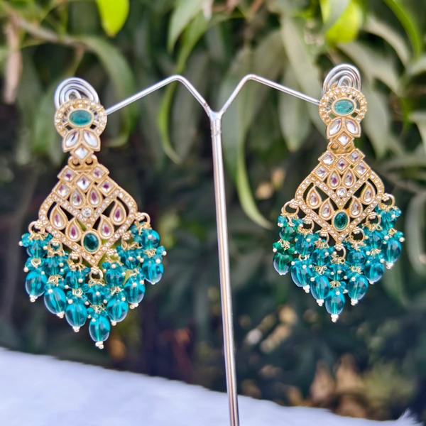 EE006-A18VYT400 Amrapali Jhumkas - Blue