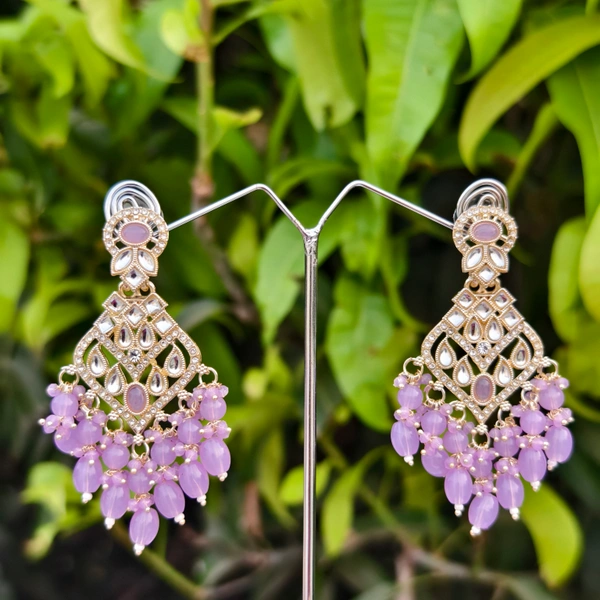 EE007-A14VYT400 Amrapali Jhumkas - Purple