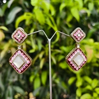 EE008-A08VCT300 Chandani Glow Earrings - Red