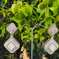 EE009-A09VCT300 Chandani Glow Earrings - Green