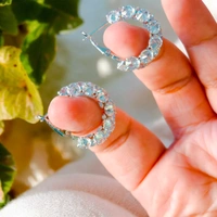 S242 Circle Of Diamonds Earrings - Silver