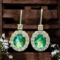 133 Dark Green Drop Earrings