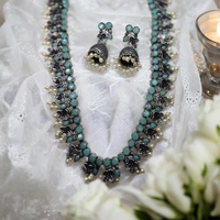 NS016-D47-ORT Durva Oxidized Set - Cyan