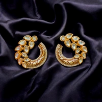 128 Gajmukha Kundan Earrings