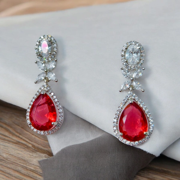 108 Garnet Quartz Drop Earrings