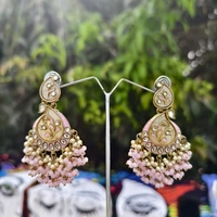EE001-A29CNT600 Gulaabi Noor Jhumkas - Pink