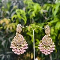 EE001-A29CNT600 Gulaabi Noor Jhumkas - Pink