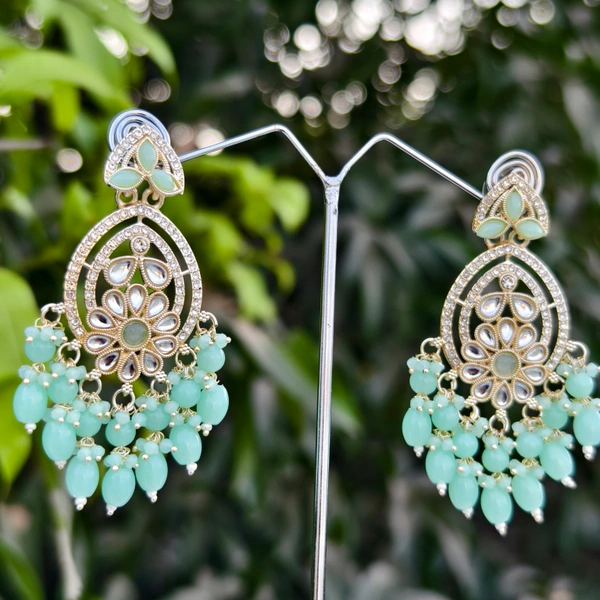 EE022-A16VYT400 Harini Jhumkas - Green