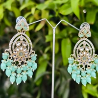 EE022-A16VYT400 Harini Jhumkas - Green
