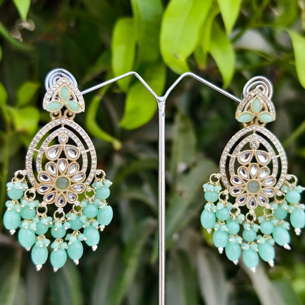 EE022-A16VYT400 Harini Jhumkas - Green