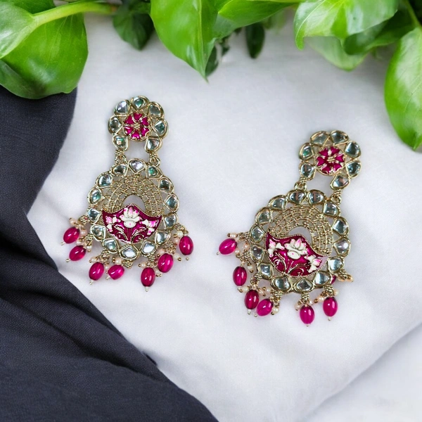 EE019-A40-INN Jeevika Jhumkas - Dark Purple