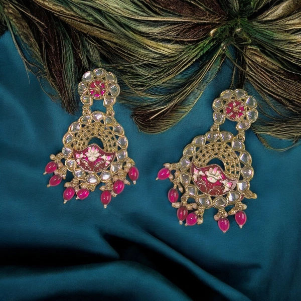 EE019-A40-INN Jeevika Jhumkas - Dark Purple