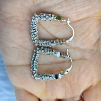 EE085 Korean Diamond Bag Outline - Silver