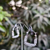EE085 Korean Diamond Bag Outline - Silver