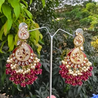 EE002-A30CNT600 Manikarnika Jhumkas - Red