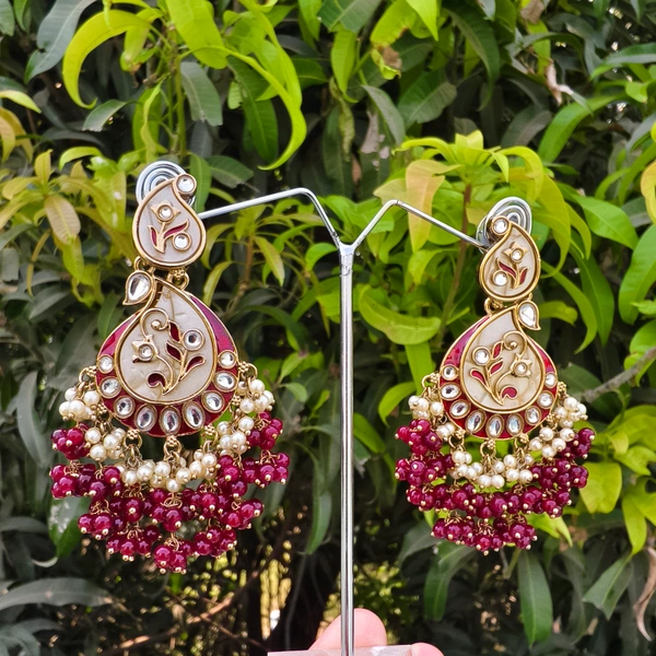 EE002-A30CNT600 Manikarnika Jhumkas - Red