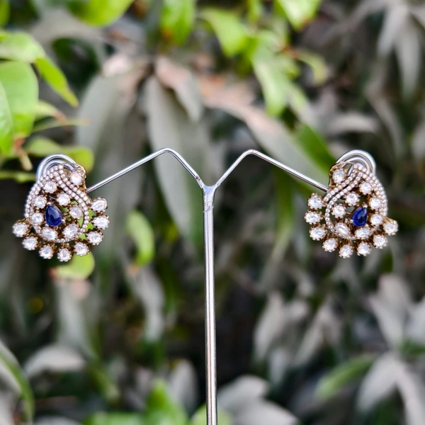 EE024-A34RVT1000 Mayura Earrings - Dark Blue