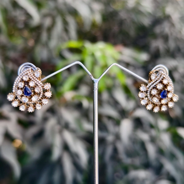 EE024-A34RVT1000 Mayura Earrings - Dark Blue