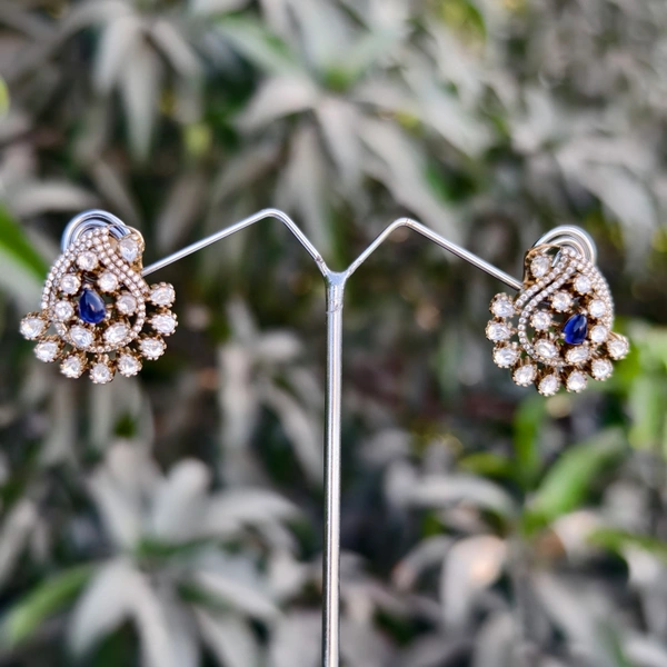 EE024-A34RVT1000 Mayura Earrings - Dark Blue