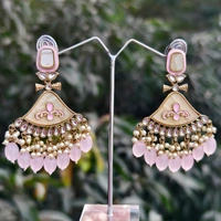 EE016-A26IIS500 Mehfil Jhumkas - Pink