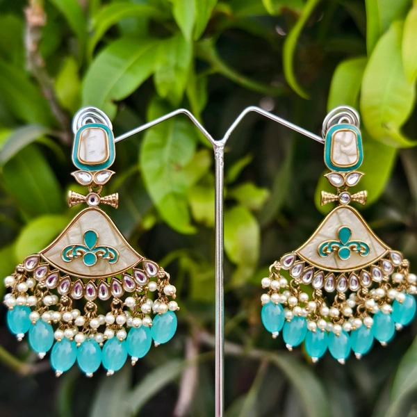EE017-A25IIS500 Mehfil Jhumkas - Blue
