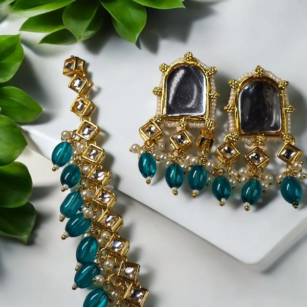 NS020-D20-COT Rajani Kundan Set - Blue