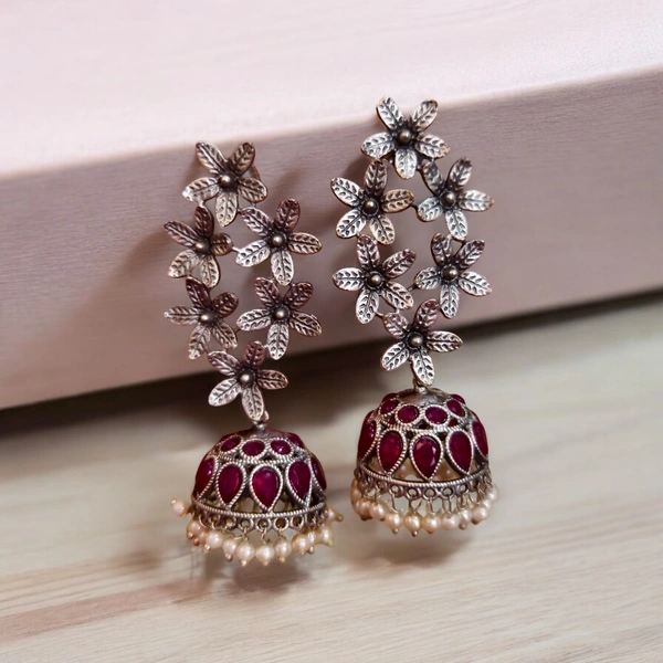 123 Rajani Red Jhumkas