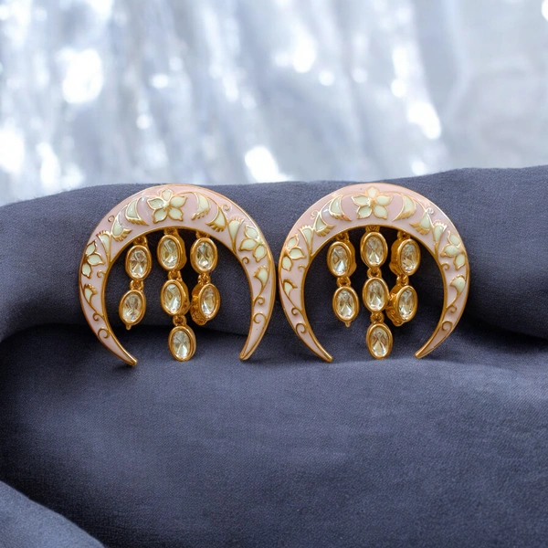 130 Rohini Pink Meenakari Earrings