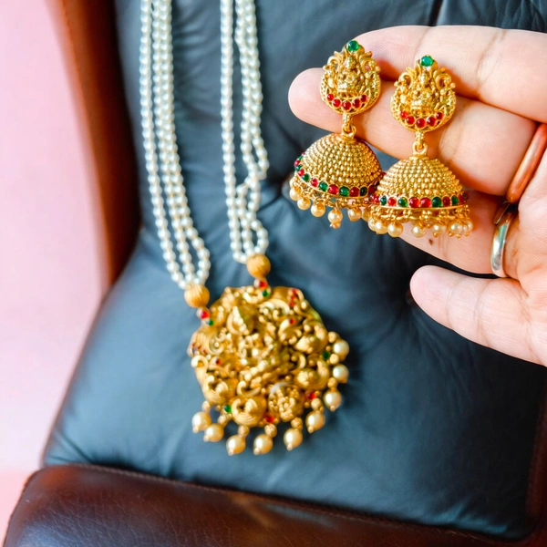 S338 Temple Necklace Set - Gold