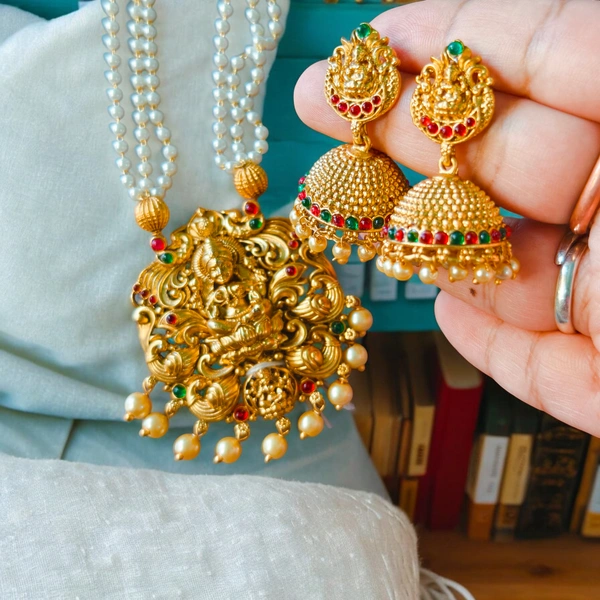 S338 Temple Necklace Set - Gold