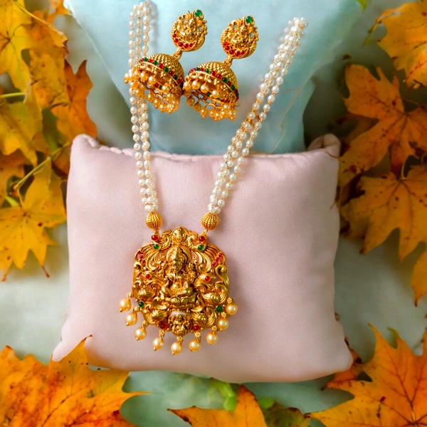 S338 Temple Necklace Set - Gold