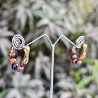 EE089 Tiger Eyes Hoops - Gold