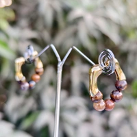 EE089 Tiger Eyes Hoops - Gold