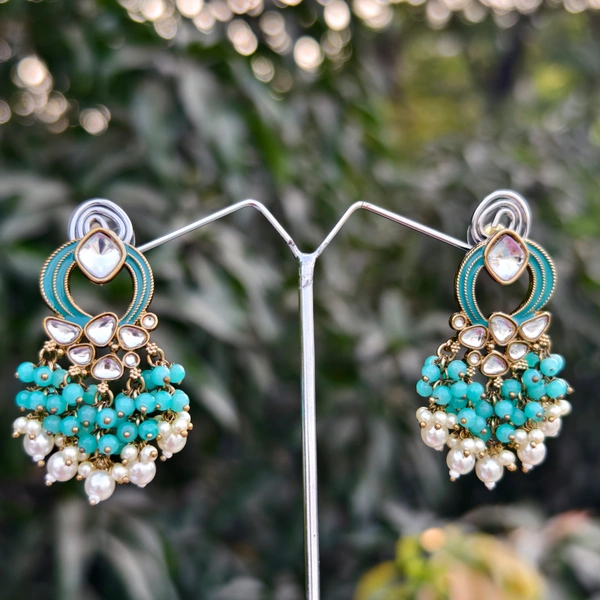 EE010-A04VOT350 Vanita Dangles - Dark Green