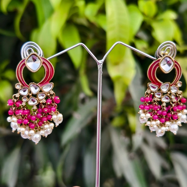 EE013-A05VOT350 Vanita Dangles - Dark Pink