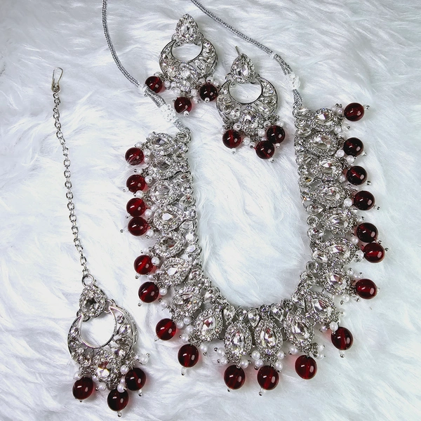 NS006-D10-CYT Vanita Jewel Set - Red