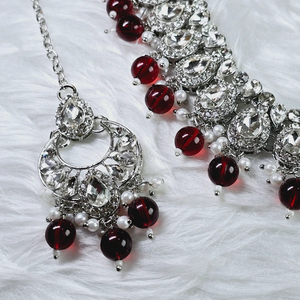 NS006-D10-CYT Vanita Jewel Set - Red