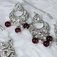 NS006-D10-CYT Vanita Jewel Set - Red