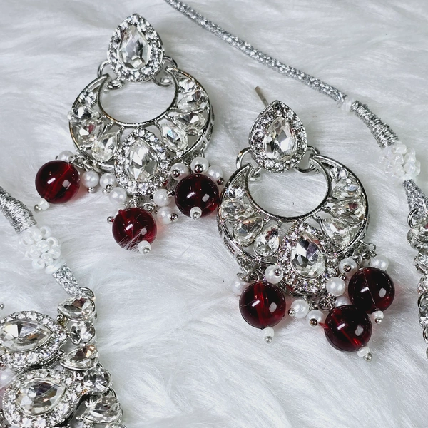 NS006-D10-CYT Vanita Jewel Set - Red