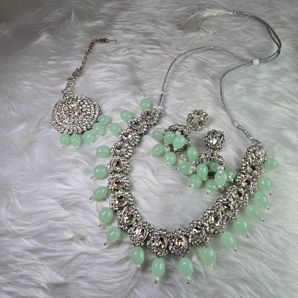 NS008-D37-CIS Vinita Jewel Set - Light Green