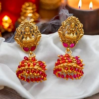 138 Vishnu Priyaaya Earrings Red