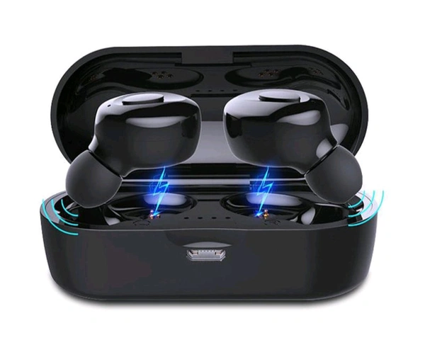 Bluetooth V5.0 Earphones TWS True Wireless Headphones In-Ear Headsets Earbuds - Black