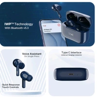 boAt Ear Buds| Wireless Earbuds with Massive Playback of upto 40 Hours, IPX5 Water & Sweat Resistance, IWP Technology, Type C Interface. - Black