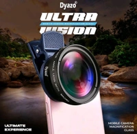  Ultra Vision 2 in 1 Kit Wide & Macro Clip On Mobile Camera Lens with Travel Case Compatible - Black