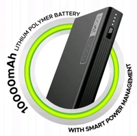 Powerbank with  battery capacity with Smart IC protection, 22.5W fast charging. - 10000 mAh, Black