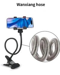 Flexible Mobile- Stand, Mobile Clip Holder, Metal Built -for Video, Heavy Duty Foldable Tabletop Holder with 360° Rotation, Multi Angle Clamp for All Smartphones.   (Black) - Black