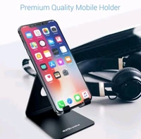 MODESK Universal Mobile Holder Stand, Anti Skid Design, Light Weight for All Smartphones, Tablets, Kindle, iPad.  (Black) - Black
