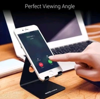 MODESK Universal Mobile Holder Stand, Anti Skid Design, Light Weight for All Smartphones, Tablets, Kindle, iPad.  (Black) - Black